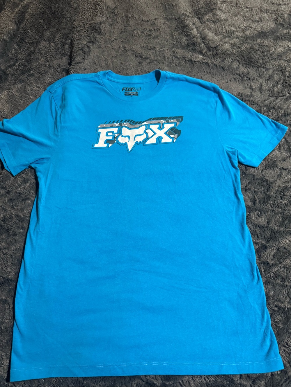 Fox Bright Blue Short Sleeve Tee with Logo